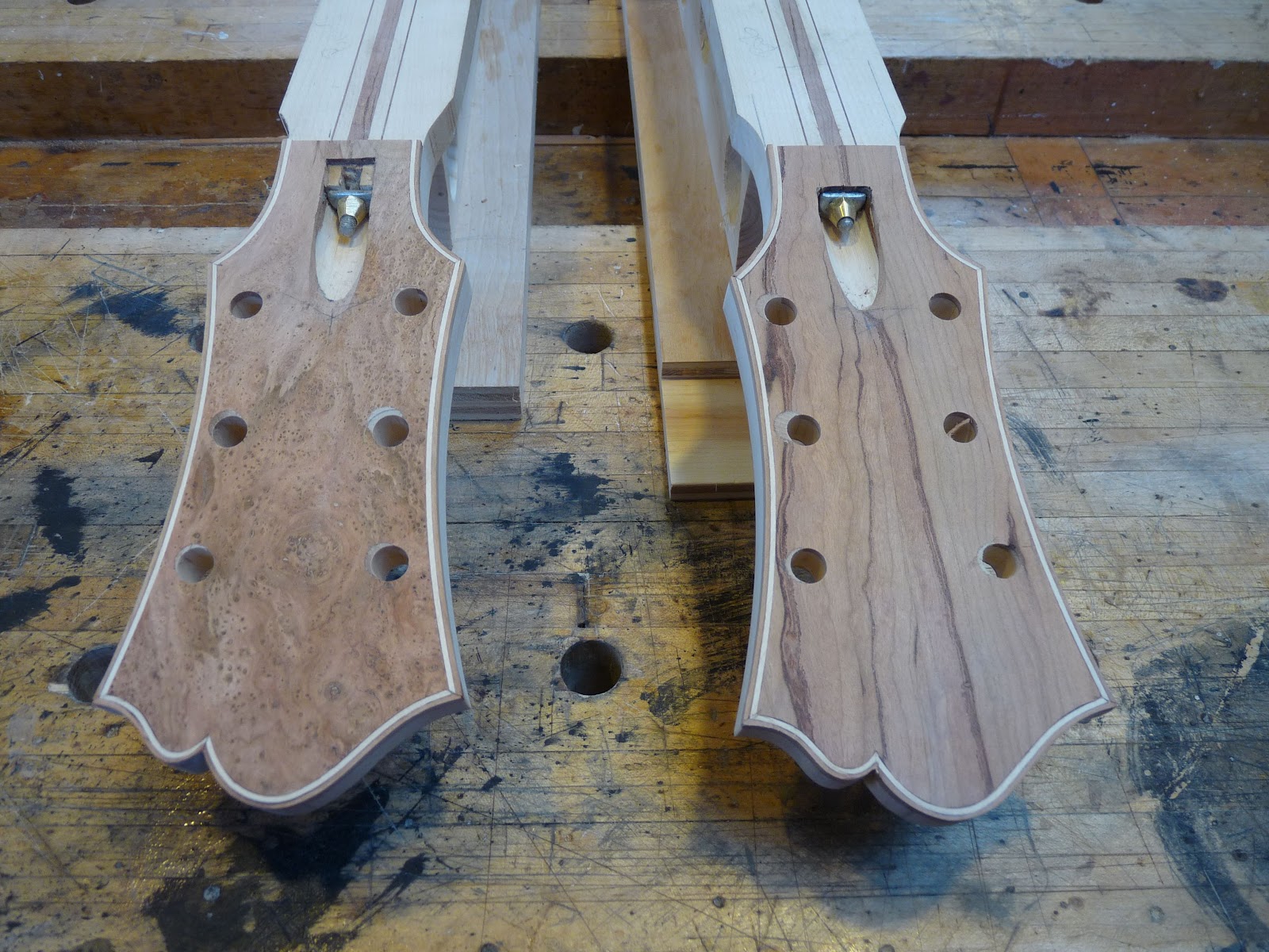 Bob's Archtop Guitar Build Glory work! Fingerboards and Inlays at last.