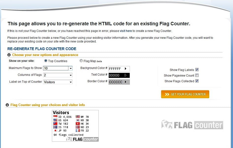Cara Pasang Flag Counter dan lalu ketahui perkembangan Blog Anda Japung
