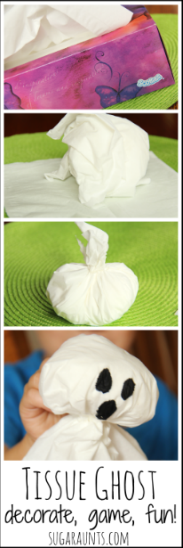 Tissue ghost craft for game or decoration this Halloween Tissue ghost craft for game or decoration this Halloween