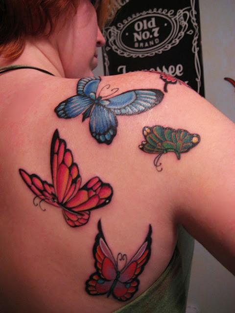 33 Upper Back Butterfly Tattoos On Back Gif