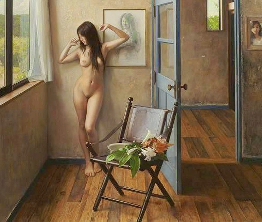 desnudo-artistico-pintado-al-oleo Oleo Desnudo Hiperrealismo Pintura