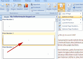 Mengatur Nomor Halaman di Word 2007 Mengatur Nomor Halaman di Word 2007