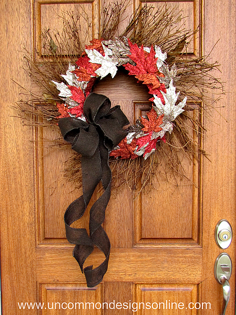 Glittered Fall Leaf Wreath