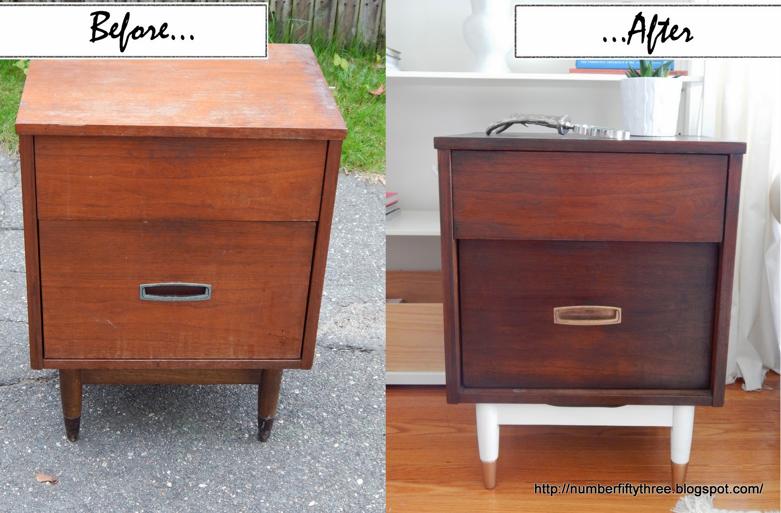 Number FiftyThree Painted & Stained Mid Century End Tables