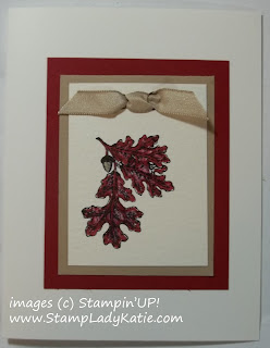 Card made with a faux bow and Lovely as a Tree Stamp Set.