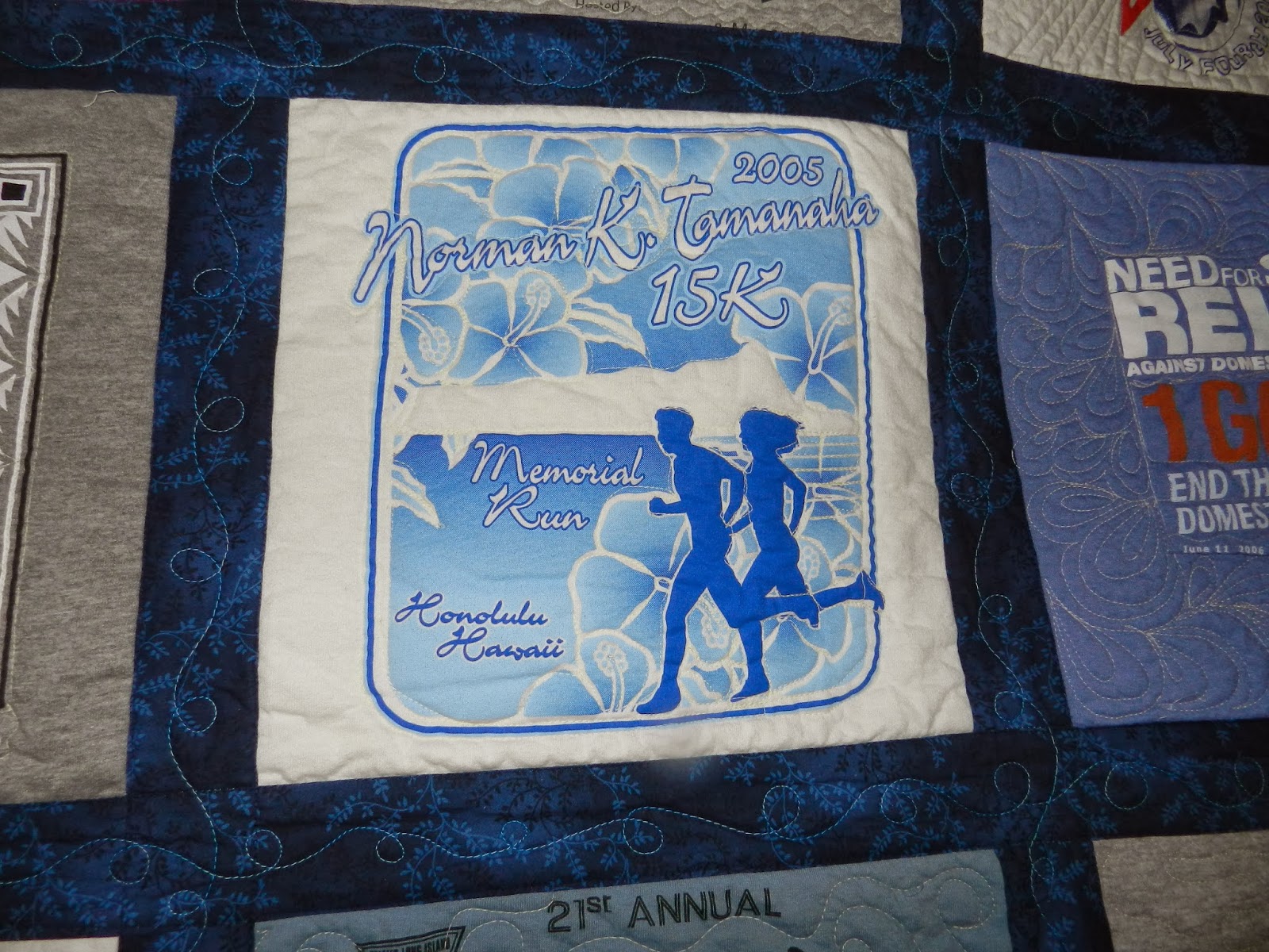 Dinah's Quilts & Embroidery Running TShirt Quilt 2