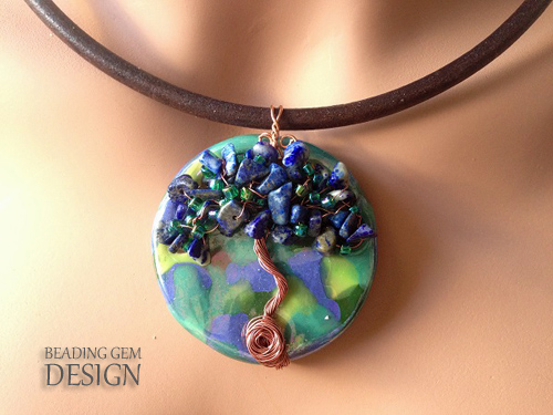 beading gem tree of life necklace 