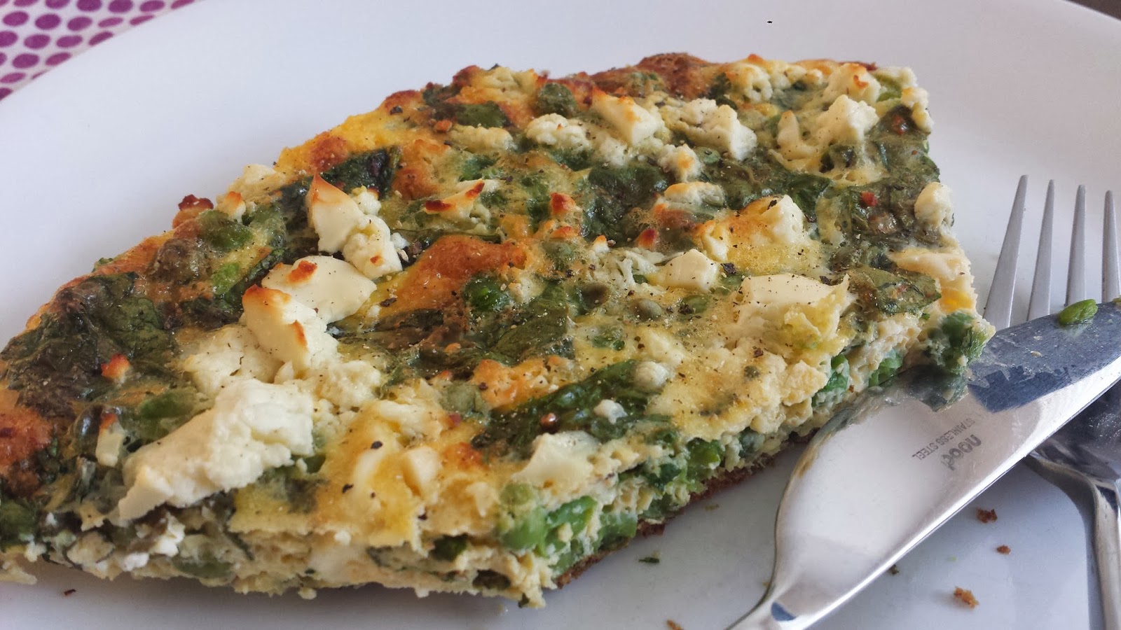 Yum, Healthy and mostly Fast Recipes Pea and Spinach Frittata