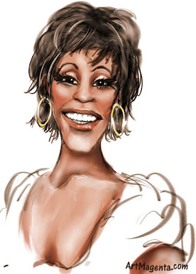 Whitney Houston is a caricature made by artist and illustrator Artmagenta