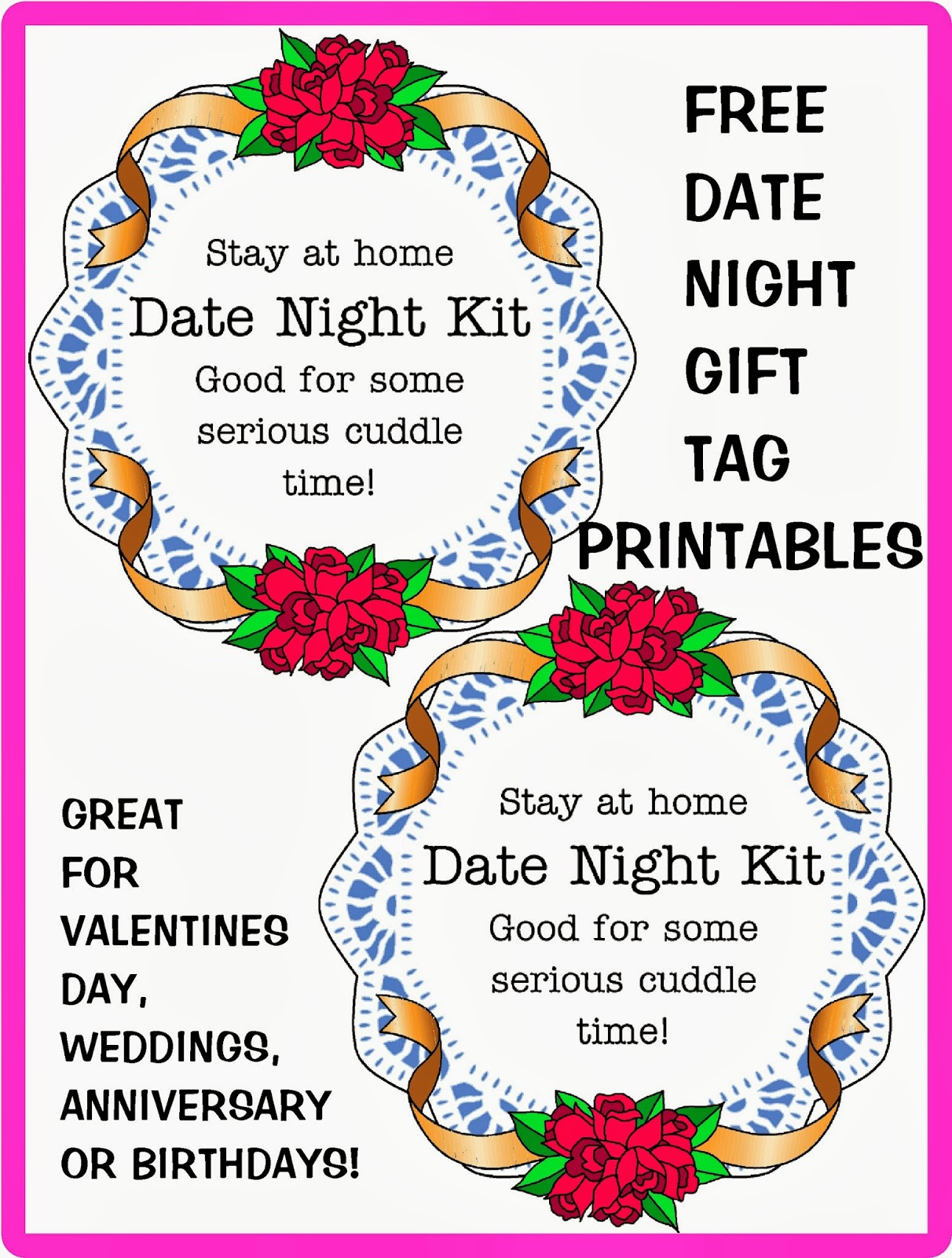 Free Printable} Give DATE NIGHT for a Wedding Gift, GCG