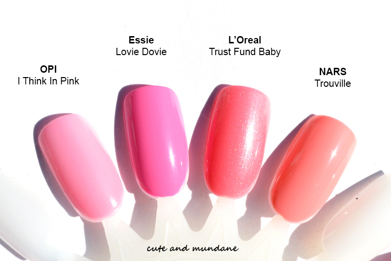 Cute and Mundane Essie Lovie Dovie nail polish review + comparison
