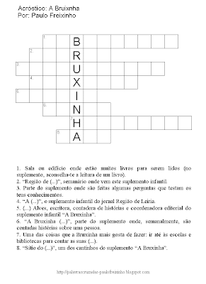 Acróstico para imprimir: A Bruxinha