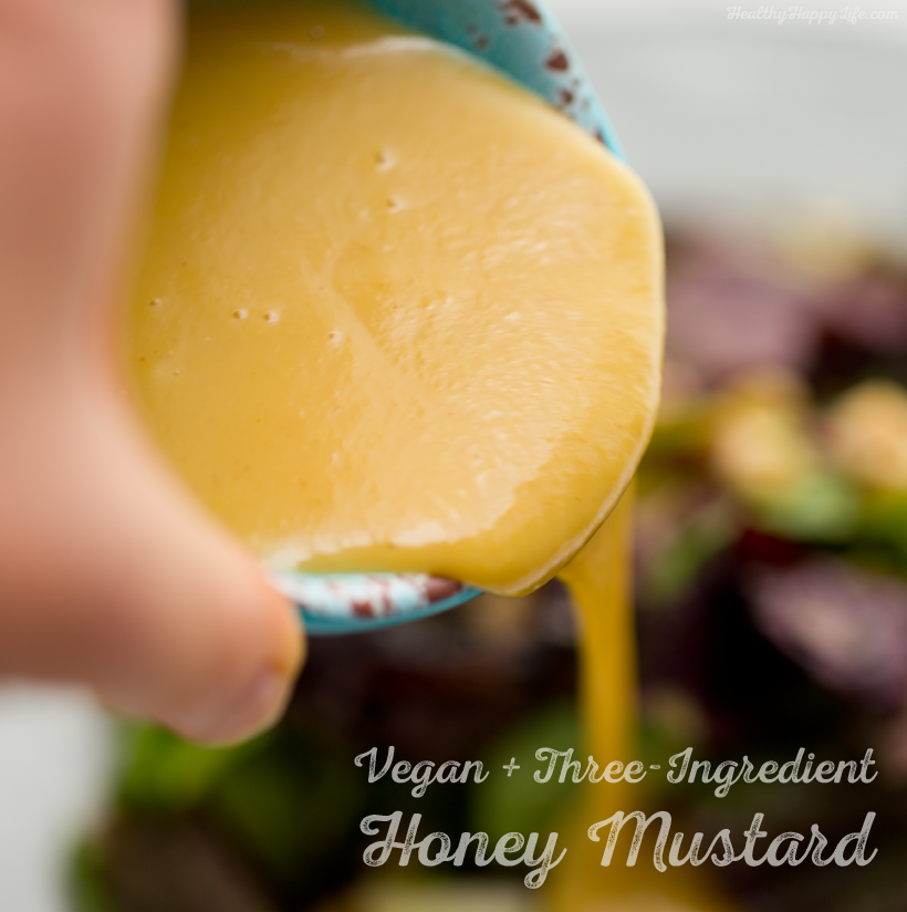 Three Ingredient Honey Mustard Dress and Sauce - vegan and super delicious!