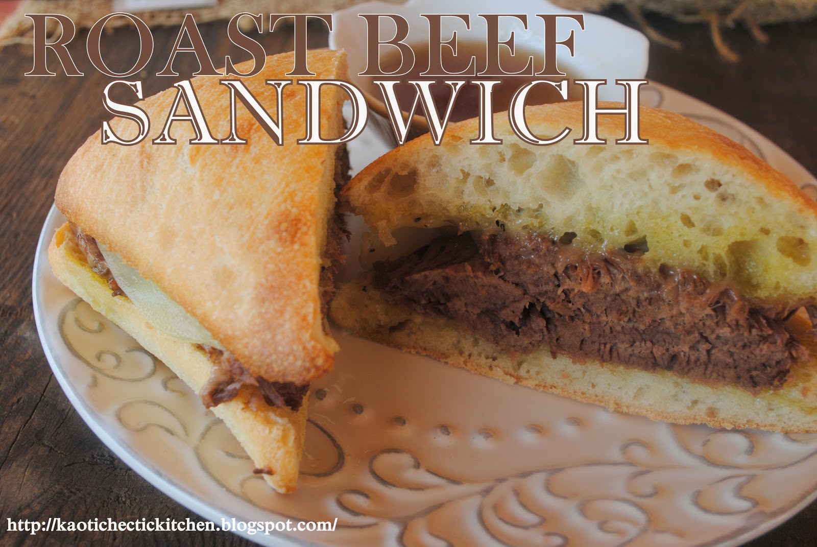 slow cooked roast beef sandwiches with caramelized onions and ajus