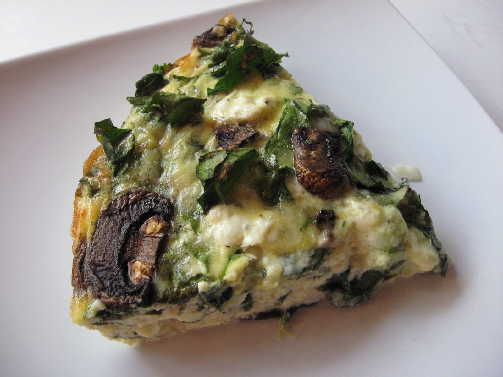 she's in the kitchen crustless spinach and parsley quiche with four
