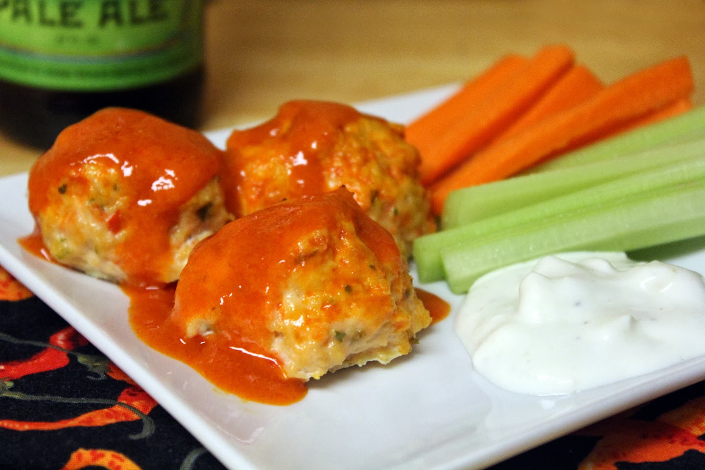 The No Pressure Cooker Buffalo Chicken Meatballs and Blue Cheese Dressing