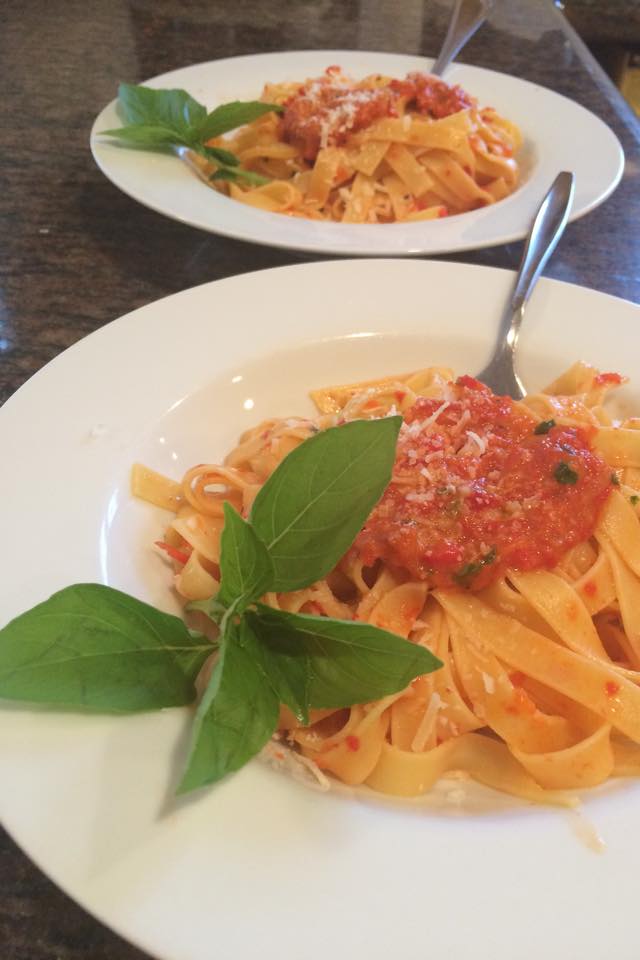 Pasta with Red Bell Pepper Cream