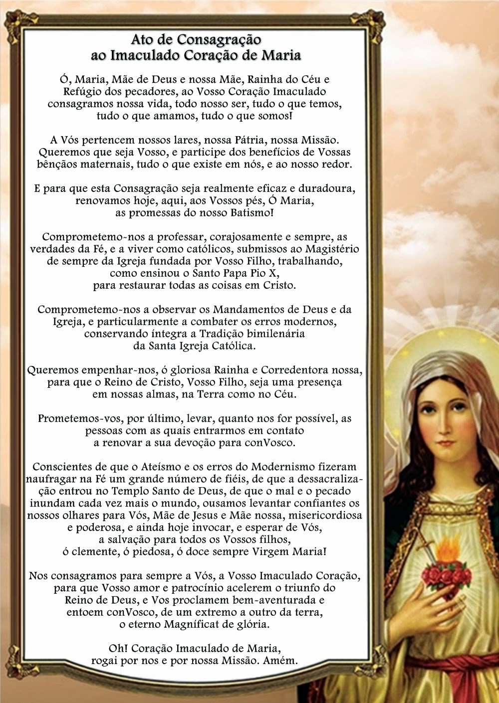 Consagração Do Brasil Ao Imaculado Coração De Maria CONSAGRAÇÃO AO IMACULADO CORAÇÃO DE MARIA - Em Ipatinga, dia 10 de