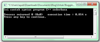 Contoh file .exe dari hasil debug program bahasa C++