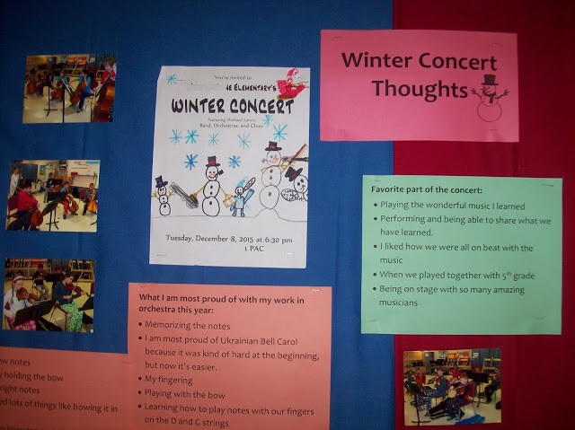 Winter concert reflection bulletin board