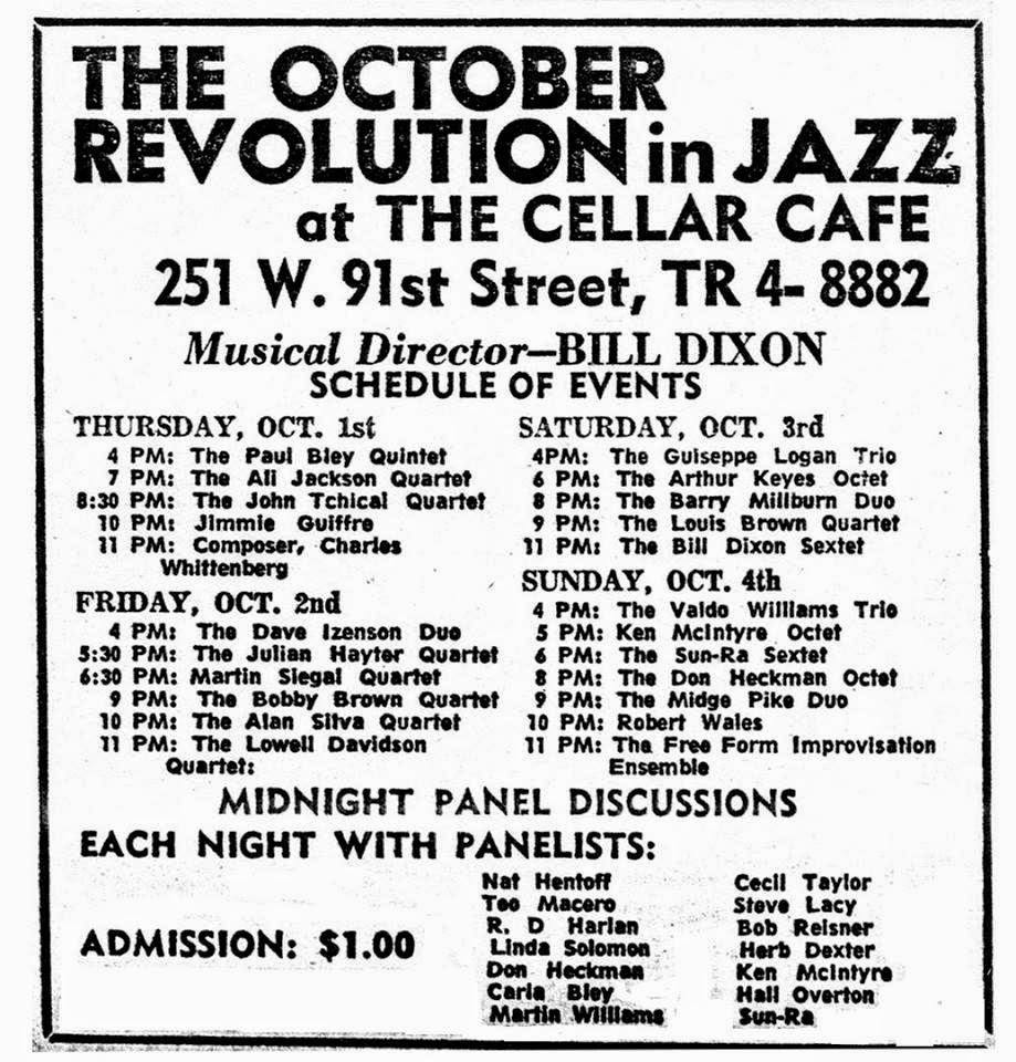 Bill Dixon's OCTOBER REVOLUTION IN JAZZ, 1964