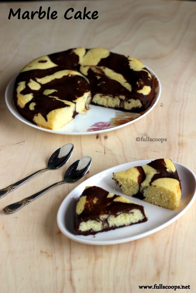 Marble Cake Recipe / Vanilla and Chocolate Marble Cake ~ Full Scoops