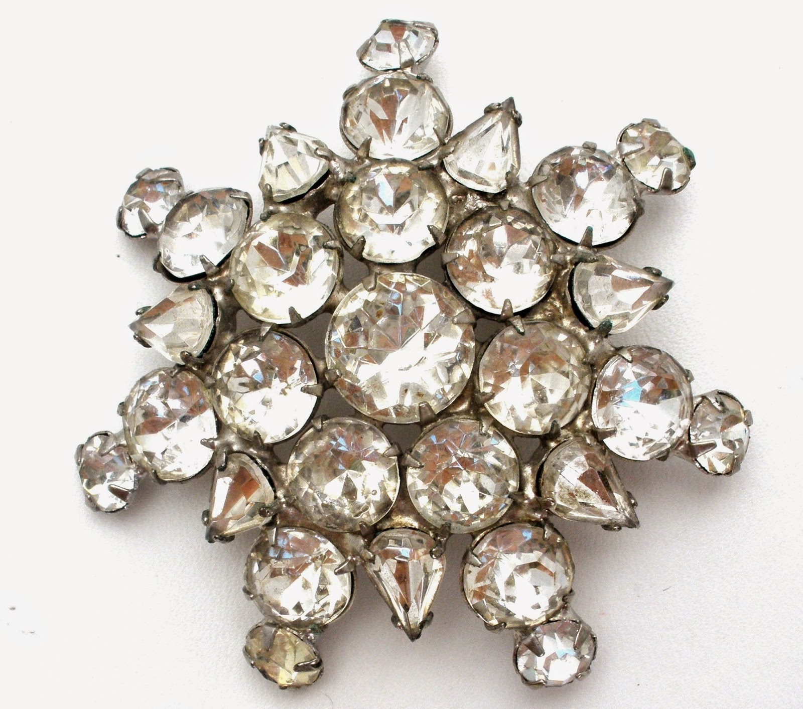 The Jewelry Lady's Store Vintage Clear Rhinestone Brooch, Fashion Jewelry