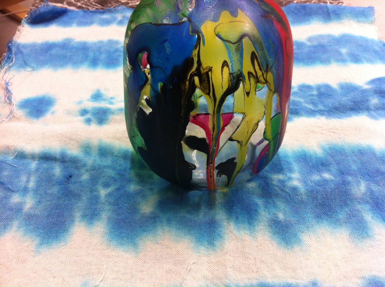 with dyed vase
