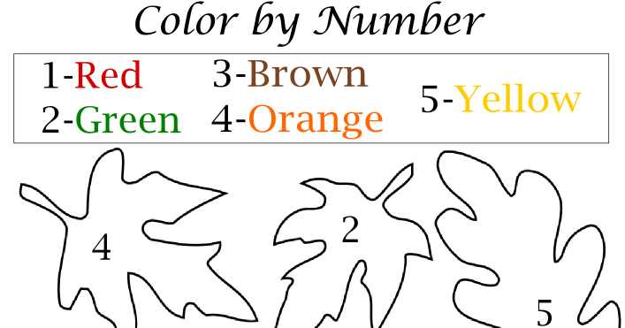 A Kid Friendly World: Fall Leaf Color by Number Worksheet