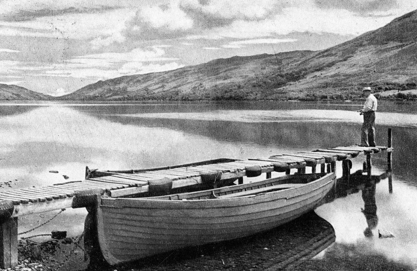 Tour Scotland Photographs Old Photograph Fisherman Loch Earn Scotland