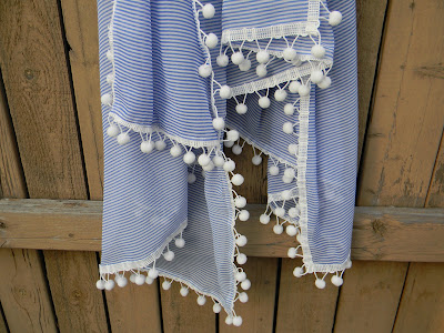 DIY Pom Trim Scarf tutorial