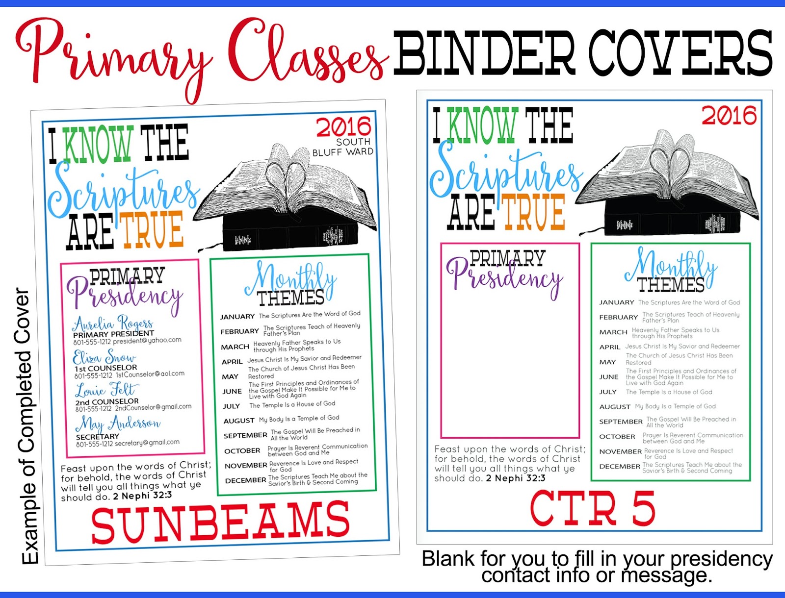 Allred Design Blog: 2016 Primary Printables: I Know the Scriptures are True