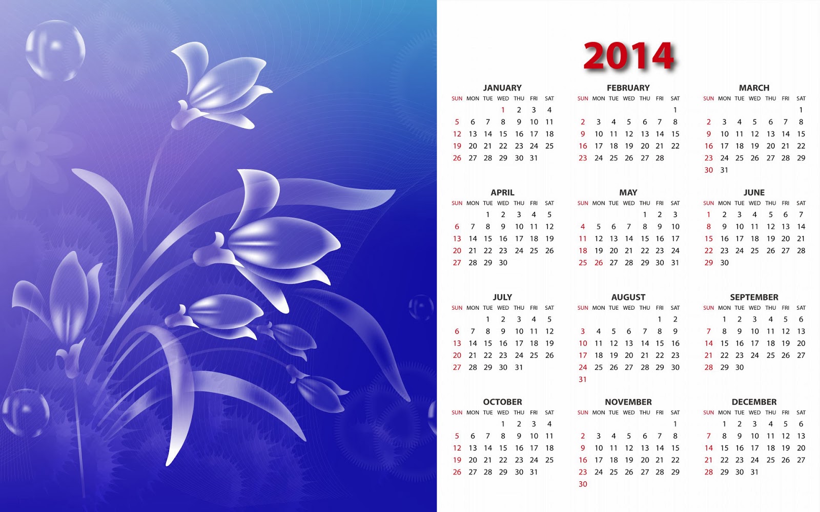 Abstract spring flower Calendar Designs Abstract spring flower Calendar Designs