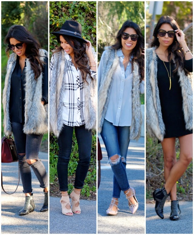 how to style fur vest, target style, fashion, pursuit of shoes
