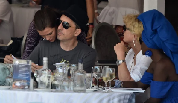 Charlotte Casiraghi and Gad Elmaleh attend the jumping competition