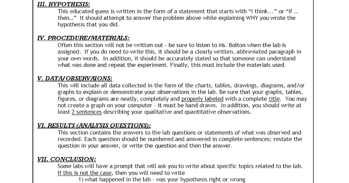 Lab write up outline picture