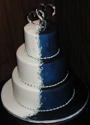 A Wedding Addict: Dark Blue Wedding Cake Special Snow Angel