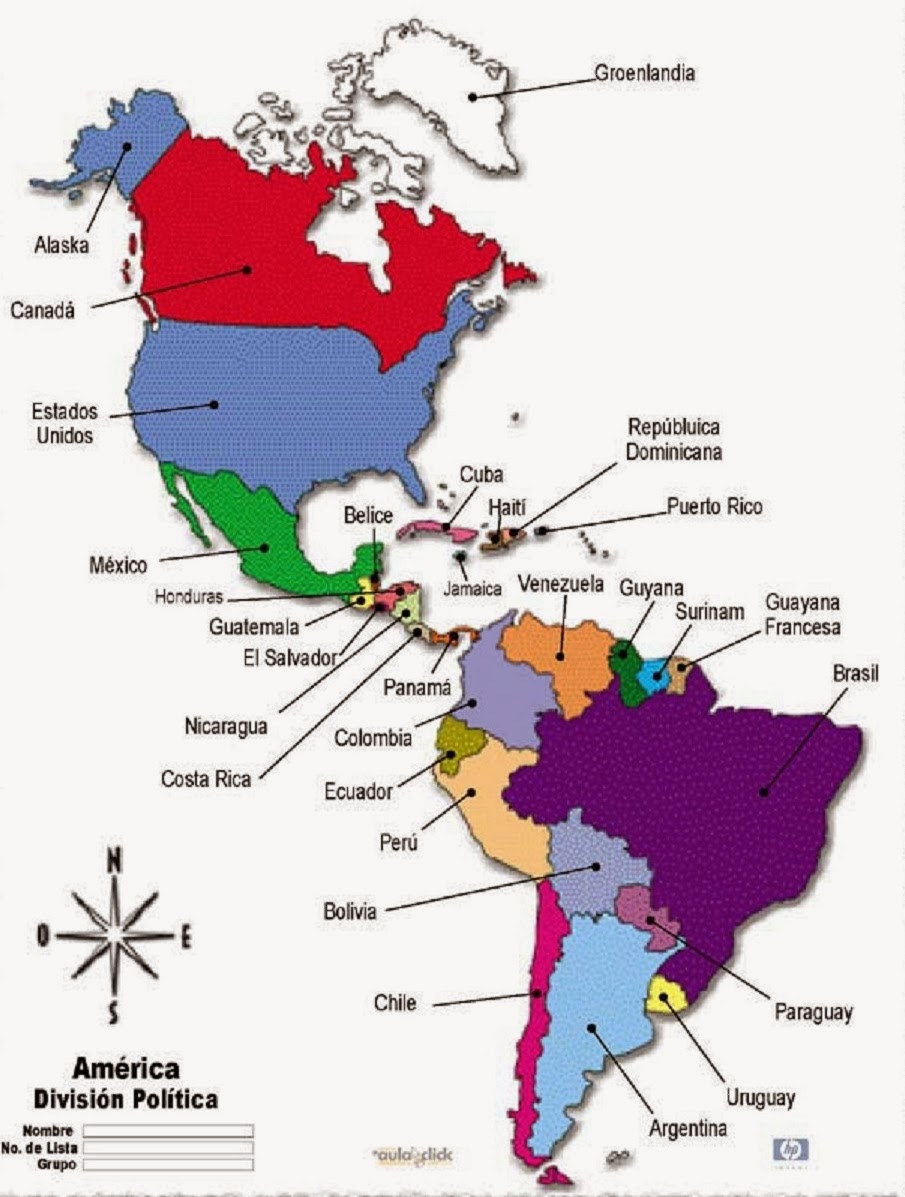 mapa da america do norte