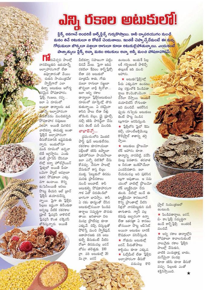 TELUGU WEB WORLD ARTICLE ABOUT DIFFERENT TYPES OF OATS ATUKULU LO RAKALU