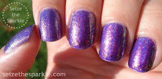 Color Club Eternal Beauty, The Uptown, and Max Factor Fantasy Fire Purple Sparkly, Shimmery, Holographic Nails