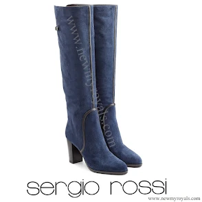 Queen Maxima Style SERGIO ROSSI Suede Knee Boots