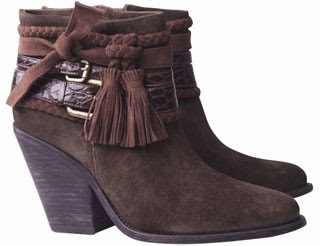 Botas salto médio em camurça espessa café com trançados e tiras de fivela Luiza Barcelos inverno 2014 botas salto médio em camurça espessa café com trançados e tiras de fivela Luiza Barcelos inverno 2014