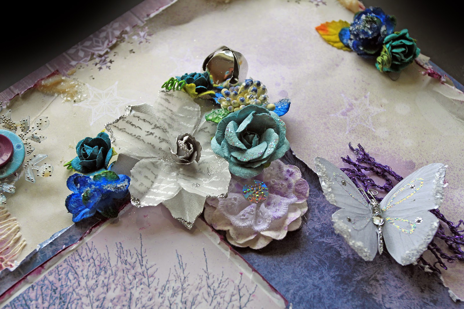 Scraps Of Darkness scrapbook kits - Northern lights kit - gorgeous winter layout by Renea Harrison