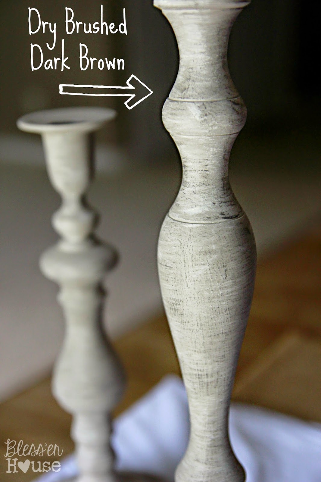 DIY Distressed Thrift Store Candlesticks Bless'er House