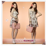 YOCO Lace Trim Floral White Tube Dress