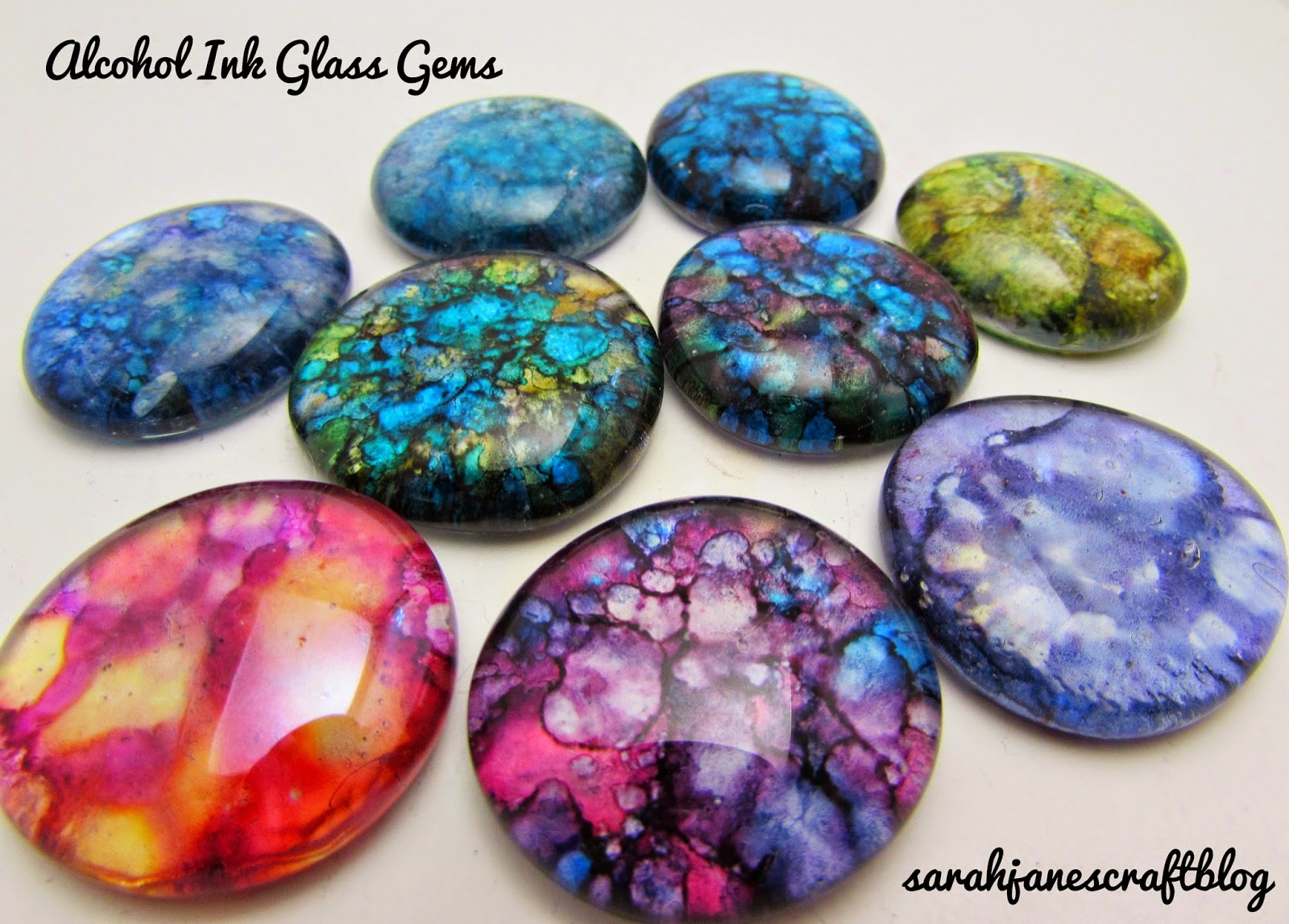 Sarah Jane's Craft Blog Crafting Revisit Alcohol Ink Glass Gems