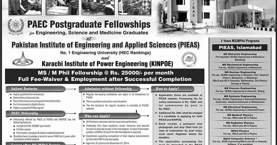 paec postgraduate fellowships for engineering science and medicine fellowship interview questions