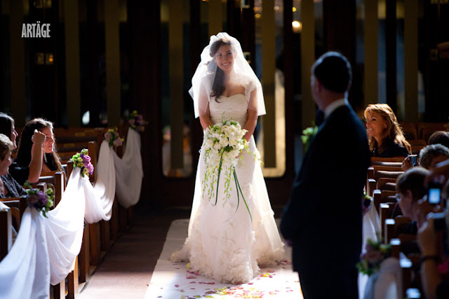 bride walking down the aisle alone