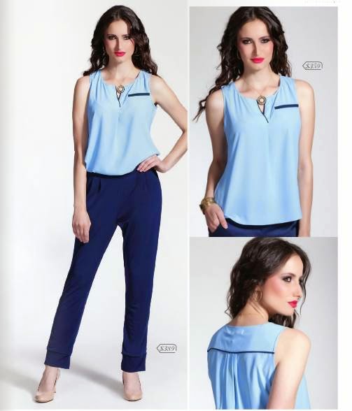 Look casual con pantalon y blusa. PV 2015 pantalon y blusa modelag PV 2015