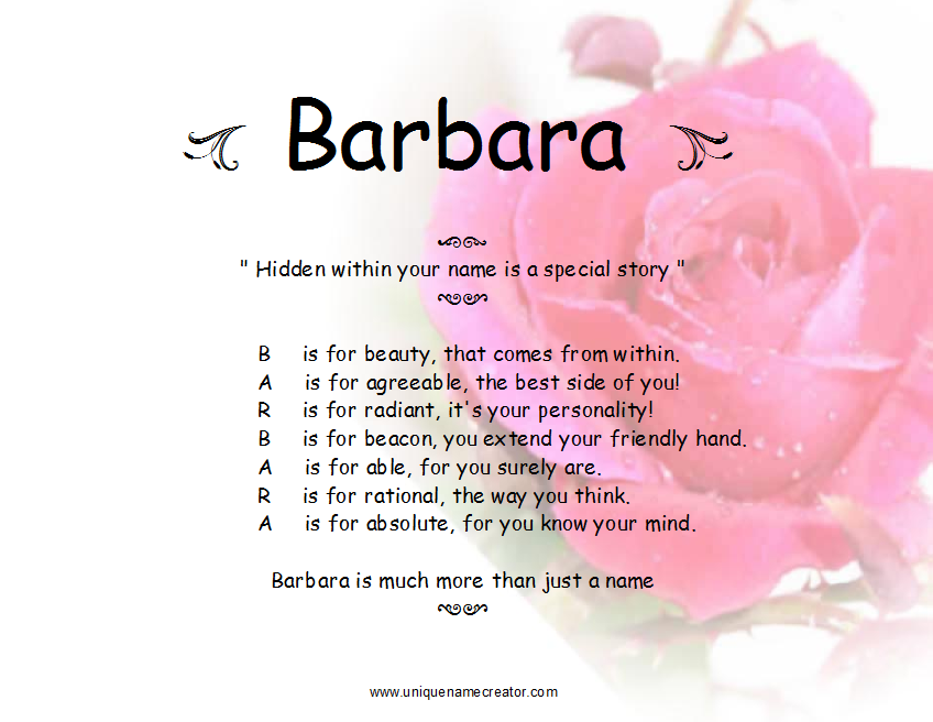 Barbara Name Meaning Quotes. QuotesGram